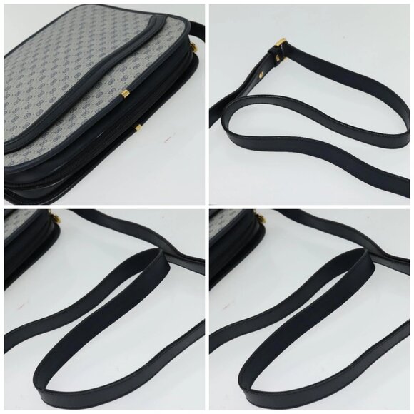 GUCCI Micro GG Supreme Shoulder Bag PVC Navy Gold 001 256 1308 Auth ep10887 - Picture 16 of 16